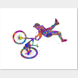 Downhill mountain biker Posters and Art